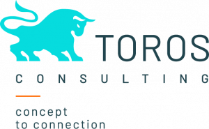 logo toros consulting with tagline concept to connection