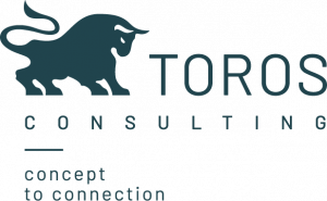 logo toros consulting with tagline concept to connection